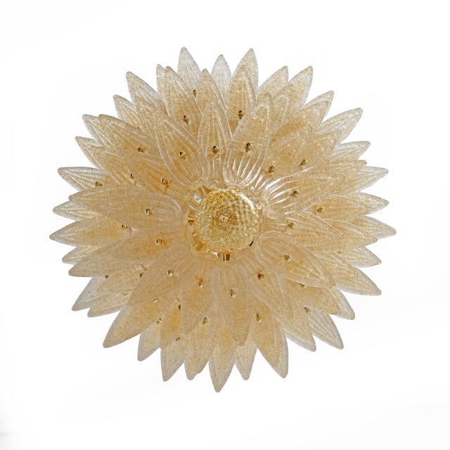 2000 - 2009 Vintage Gold-Palmette Murano Glass Pendant Light, 2000 For Sale - Image 5 of 12
