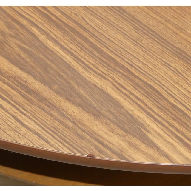 Brown Cocktail Tripod Table in Formica Teak Look with Shelf, 1960s For Sale - Image 8 of 9