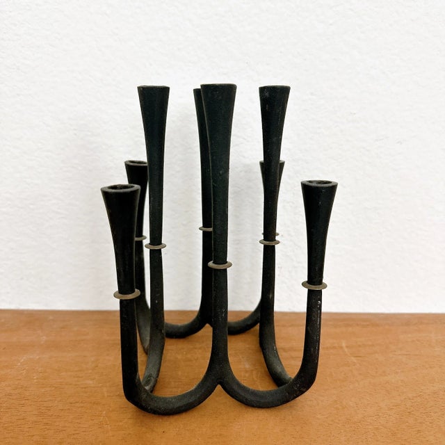 Mid-Century Modern Mid Century Danish Modern Candelabra by Jens Quistgaard in Cast Iron & Brass Candle Holder For Sale - Image 3 of 3