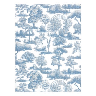 The House of Scalamandré Garden Toile Wallpaper, Sky For Sale