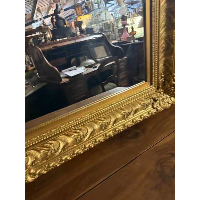 Mirror in Carved Wooden Frame For Sale - Image 4 of 6