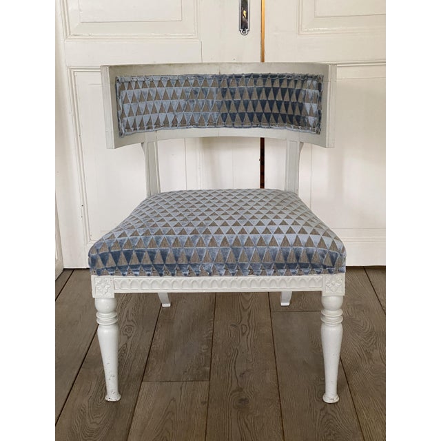 Blue Gustavian Armchair in Velvet, 1880s For Sale - Image 8 of 8