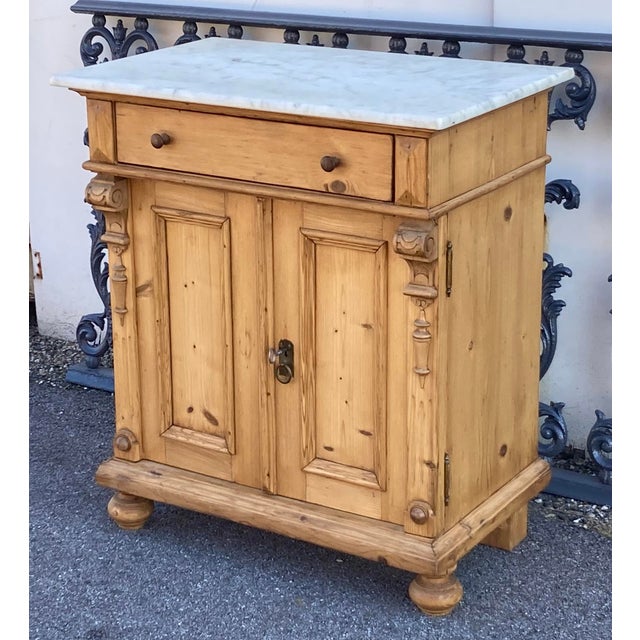 What a lovely little dresser base! On many such pieces the marble top has been replaced due to loss or breakage but this...