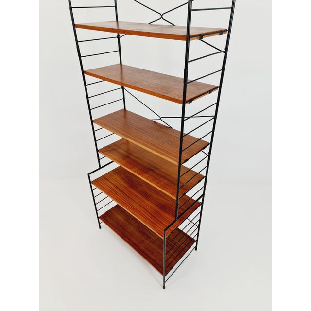 Vintage String Bookshelf in Walnut from WHB Germany, 1950s For Sale - Image 14 of 18