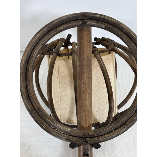 Ivory Wall Sconce in Bent Rattan and Canvas by Louis Sognot, 1950 For Sale - Image 8 of 11