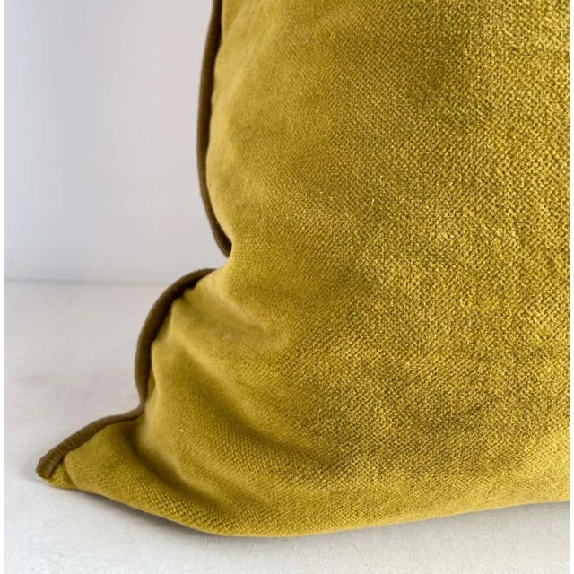 French Ocre French Vintage Velvet Pillow For Sale - Image 3 of 7