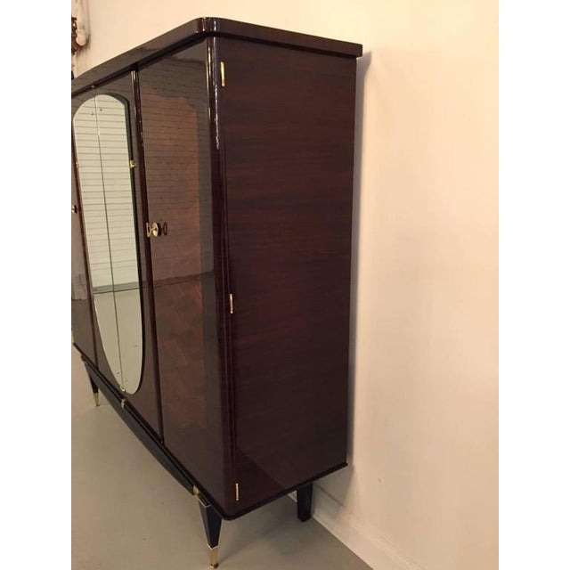 Brown French Art Deco Bedroom Set - Bed, Nightstands and Armoire For Sale - Image 8 of 10