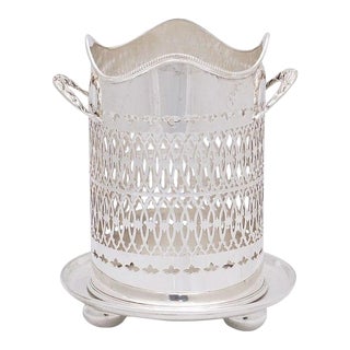 English Pierced Wine or Spirits Bottle Holder For Sale