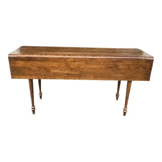 Mid 20th Century Harvest Farm Table Drop Leaf Sheraton Style Legs For Sale