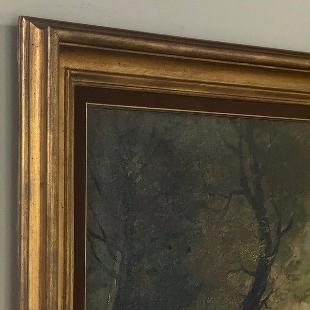 Framed Oil Painting on Canvas by J. Vanlint 'Landscape With Cows' For Sale - Image 16 of 17