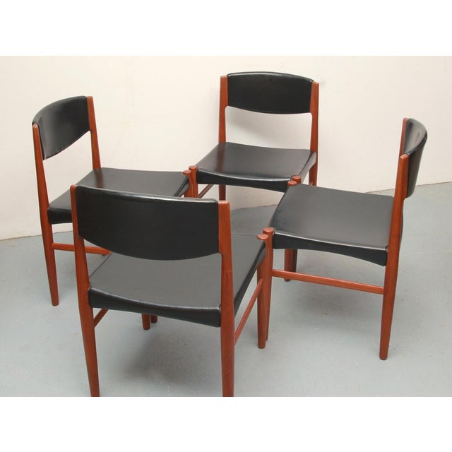 Black Danish Dining Room Chairs in Teak, 1965, Set of 4 For Sale - Image 8 of 15