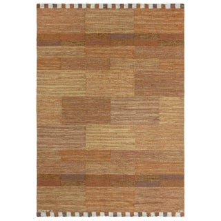 Vintage Scandinavian Tan Flatweave Carpet by Marianne Richter AB MMF For Sale