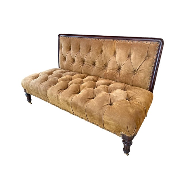 Early 21st Century Ralph Lauren Simsbury Tufted Leather Settee For Sale - Image 5 of 5