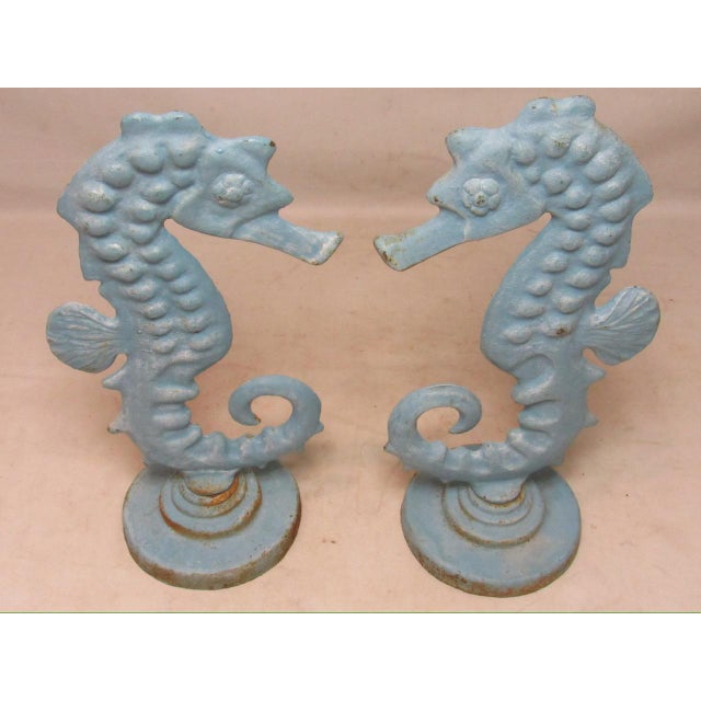 Pair of Vintage English Cast Iron Seahorses For Sale - Image 17 of 17
