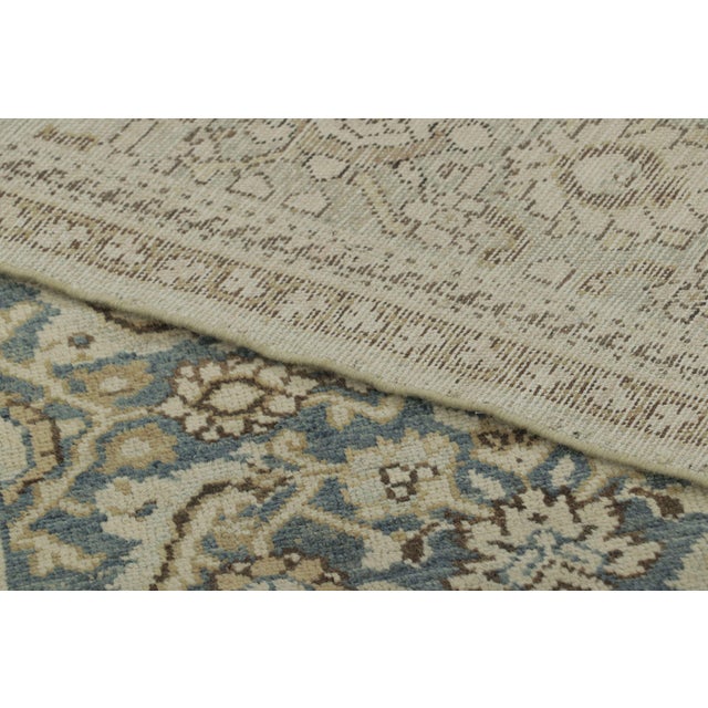 Textile Antique Persian Tabriz Rug With Floral Patterns in Brown and Blue - Rug & Kilim For Sale - Image 7 of 7