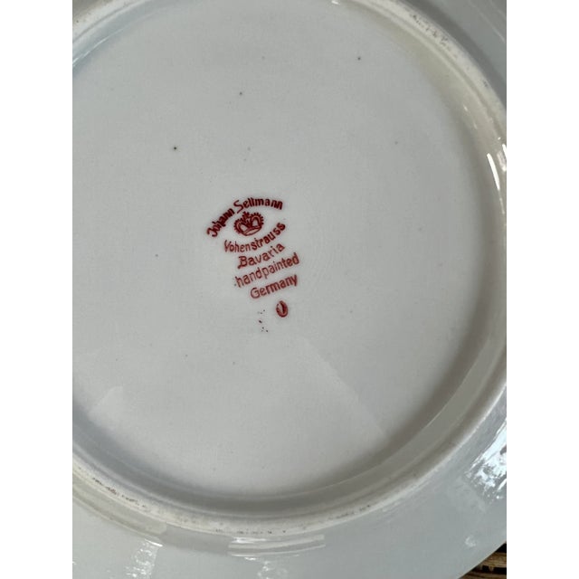 Seltmann Vohenstrauss Bavaria Art Deco Hand Painted Floral Porcelain Plates- Set of 8 For Sale - Image 12 of 13