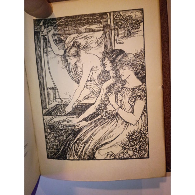 Signed Shakespeare's Sonnets One of a Kind Full Leather Artisan Hand-Bound, 1899, Art Nouveau Illustrations by Henry Ospovat For Sale - Image 11 of 14