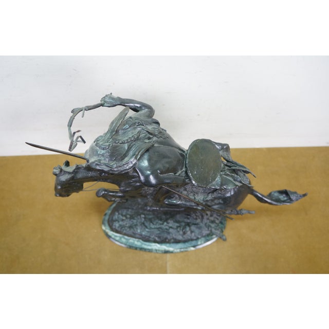 Mid 20th Century Frederic Remington Roman Bronze Works the Cheyenne Statue Sculpture 24" For Sale - Image 6 of 16