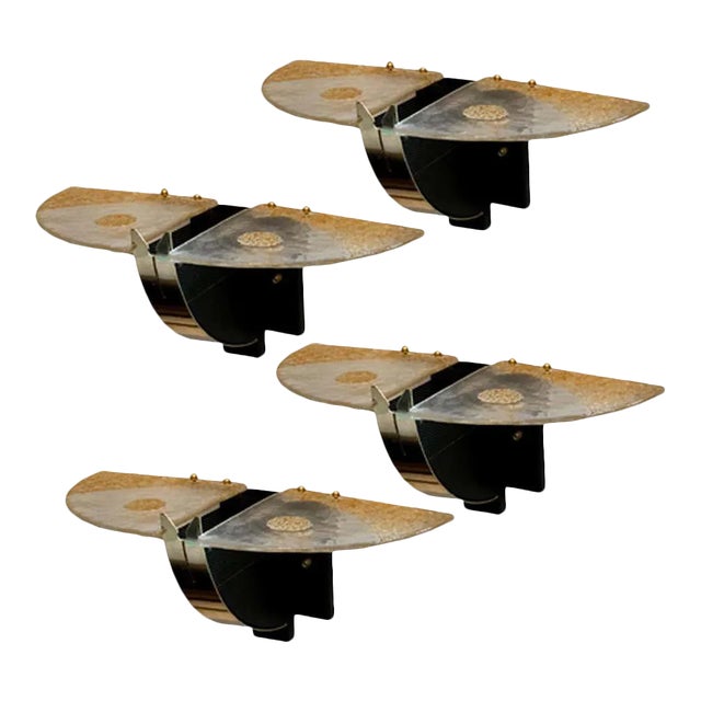 Italian Mazzega Sconces With Murano Glass, 1970s - a Pair For Sale