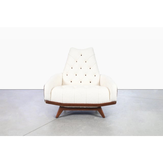 Mid-Century Walnut Gondola Lounge Chair W/ Ottoman Attributed to Adrian Pearsall For Sale In Los Angeles - Image 6 of 12