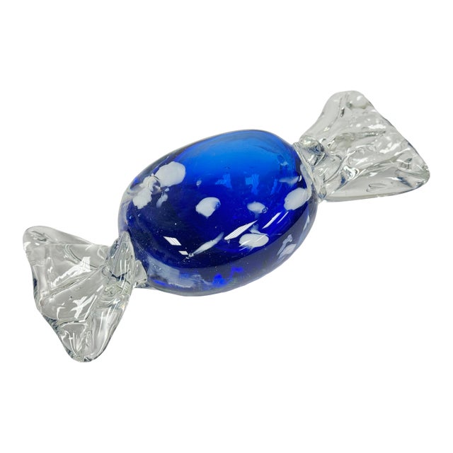 Oversized Vintage Murano Style Glass Wrap Candy For Sale