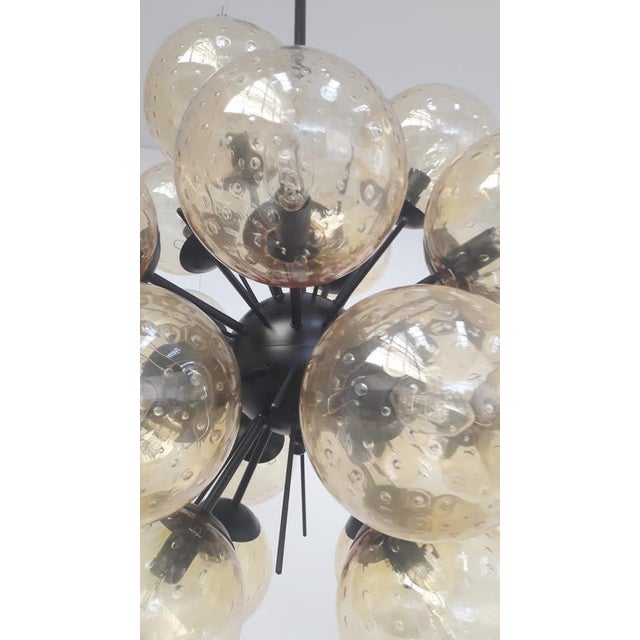 Not Yet Made - Made To Order 21st Century Ventiquattro Black Powder Coat Amber Bubbles Murano Sputnik Chandelier by Fabio LTD For Sale - Image 5 of 5