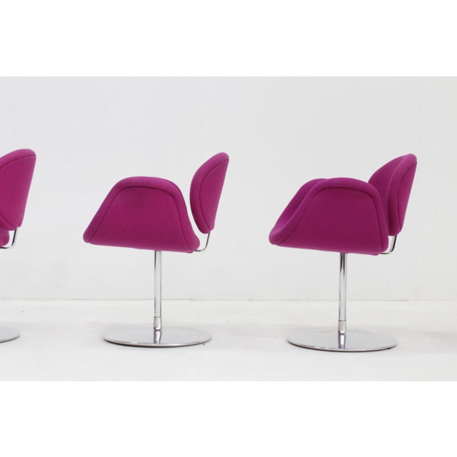 1990s Vintage Little Tulip Swivel Dining Room Chairs by Pierre Paulin for Artifort, 1990s, Set of 4 For Sale - Image 5 of 11