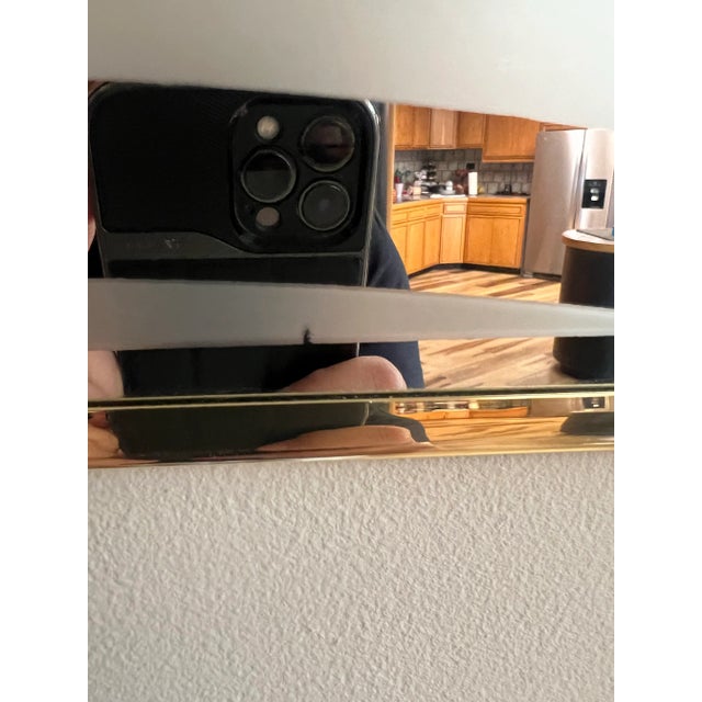 Silver Postmodern 1980s Wall Art Mirror Gold Frame Bottle Decanter Vase Flowers 80s For Sale - Image 8 of 8