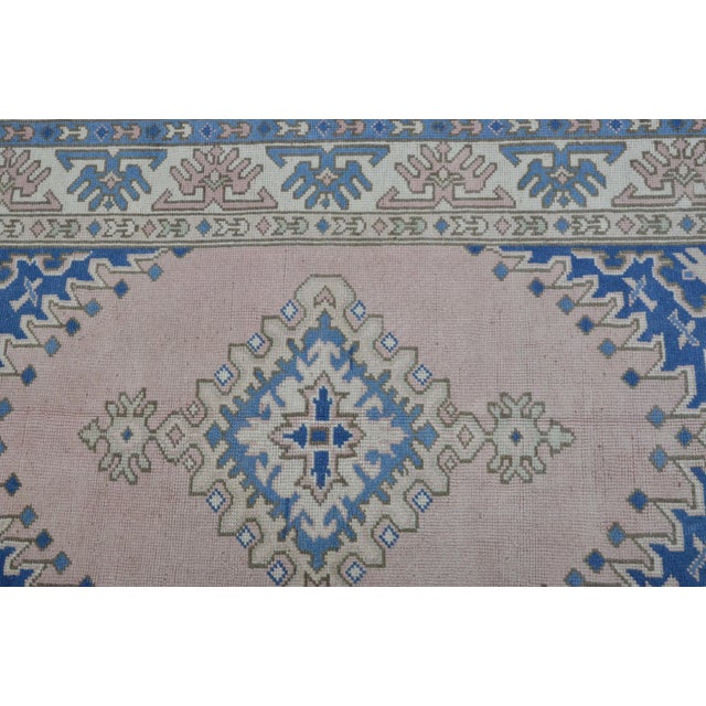 Textile 1960s Pastel Vintage Modern Decor Turkish Oushak Rug For Sale - Image 7 of 11