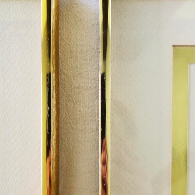 1987 Handmade Paper Relief Sculptures · Blush Salmon and Celadon · Gold Shadow Frame · 1987 · Signed "Nikki" For Sale - Image 9 of 10