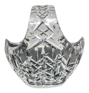 Vintage 1980s Lead Crystal Basket With Crystal Handle