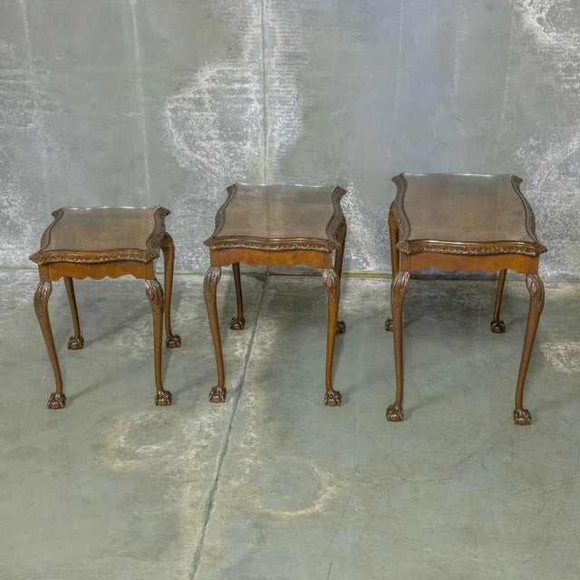 Nesting Coffee Tables, 1930s, Set of 3 For Sale - Image 6 of 11