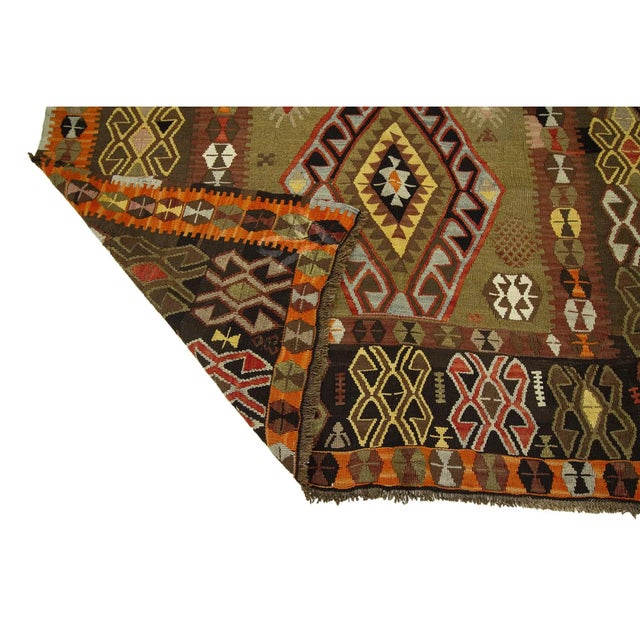 Mid 20th Century Vintage Turkish Kilim Rug For Sale - Image 5 of 7