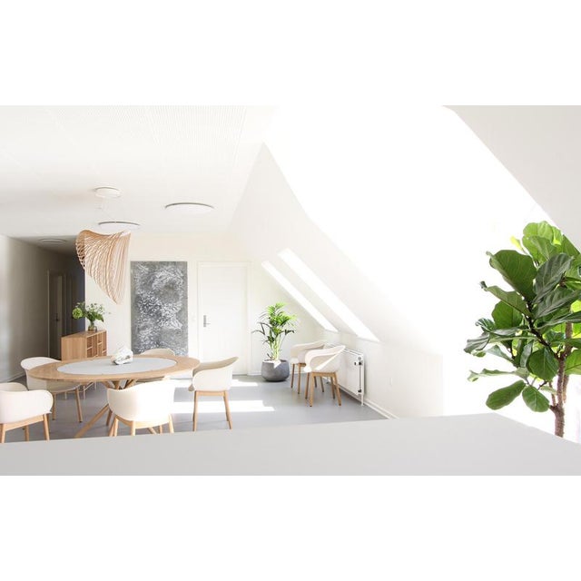 Metal Hector Concrete Top and Light Oak Legs Dining Table 120 by Eberhart Furniture For Sale - Image 7 of 12