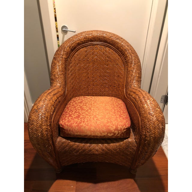 Pottery Barn Malabar Rattan Chair Chairish
