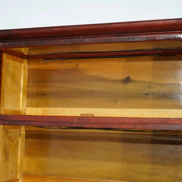 Antique Arts & Crafts Mahogany Barrister Bookcase with Raised Panels, Circa 1910 For Sale - Image 12 of 12