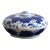 Vintage Chinoiserie Blue & White Porcelain Lidded Box For Sale
