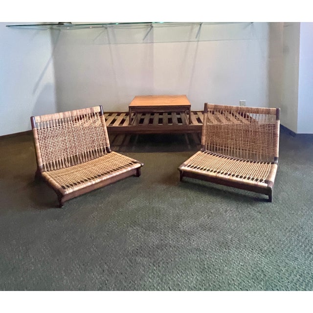 Vintage Teak and Cane Modular Sofa in Attributed to Hans Olsen For Sale In Los Angeles - Image 6 of 8