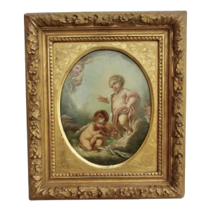 After Francois Boucher Christ and St John as Children Circa Late 19th