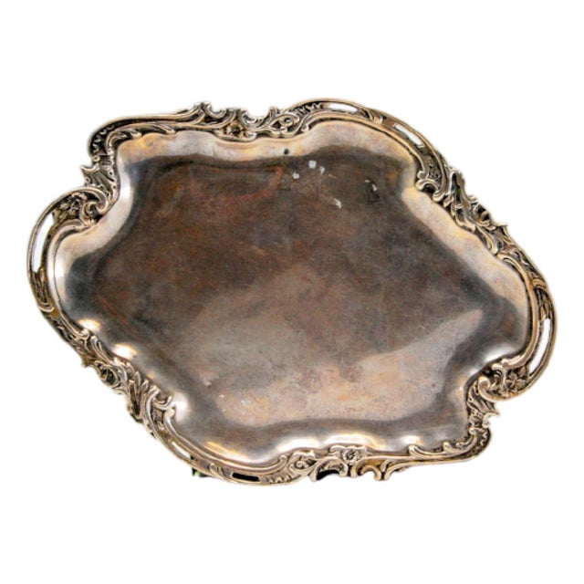 Cut-Out Silver Tray with Reliefs and Friezes For Sale
