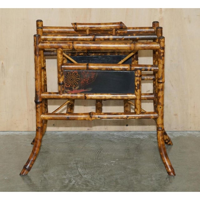 Movement Bamboo Carved Chinese Magazine Paper Rack, 1880s For Sale - Image 15 of 18