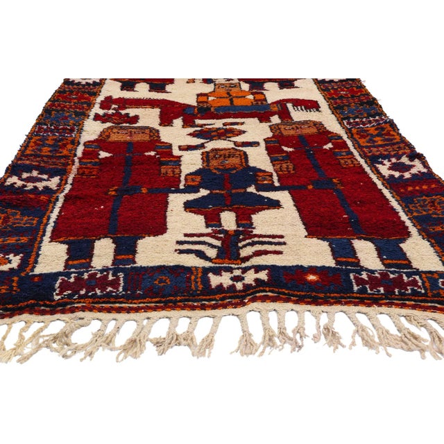 Vintage Kurdish Pictorial Rug - 04'00 X 12'02 For Sale - Image 4 of 9