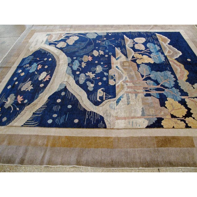 Textile Galerie Shabab Collection Early 20th Century Chinese Peking Carpet For Sale - Image 7 of 9
