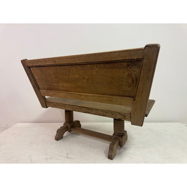 Vintage Belgian Oak Bench by De Puydt, 1960s For Sale - Image 11 of 15