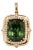 5.6cts Chrome Tourmaline Pendant With Natural Diamond Halo in Solid 14k Gold For Sale