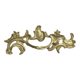 Antique French Provincial Style Curved Painted Metal Solid Brass Drawer Pull For Sale