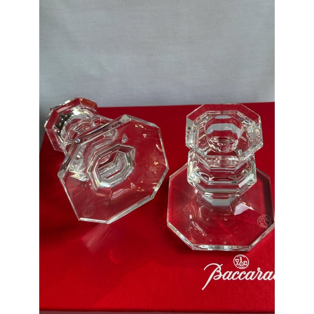 Pair of Baccarat Crystal Candlesticks – Regency Louis XV Style, With Original Box For Sale - Image 10 of 11