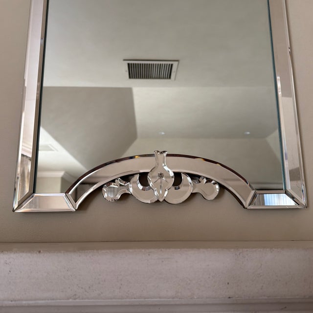 Rococo Late 20th Century Venetian Etched/Beveled Glass Mirror. For Sale - Image 3 of 10