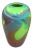 Vintage Hand Blown Colorful Glass Vase, Signed. For Sale