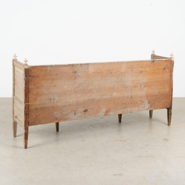 Early 19th Century Swedish Original Painted Gustavian Narrow Bench For Sale - Image 17 of 17